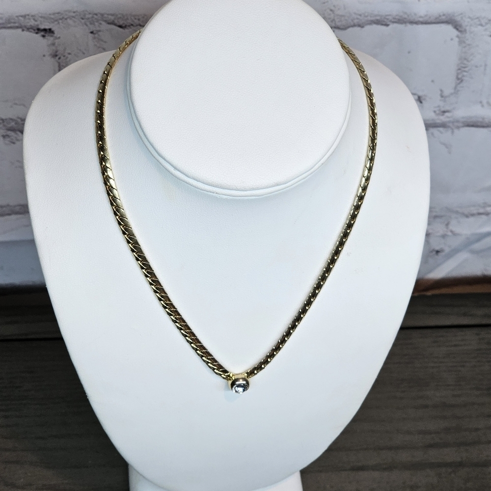 Gold Smooth Chain Short Necklace
